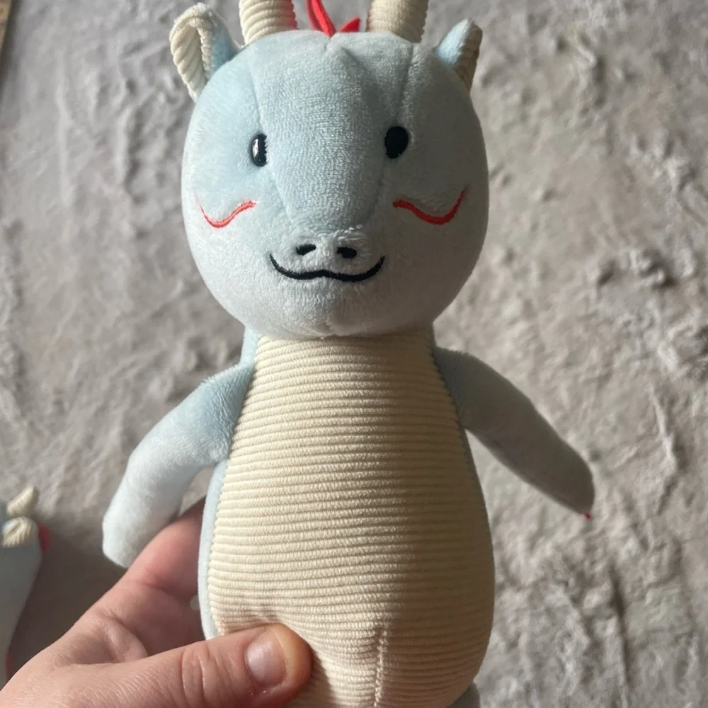 Blue Plush Dragon & baby dragon with 2024 Logo Cathay